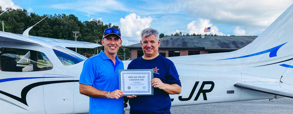 CAVU Flight School student receives a private pilot certificate
